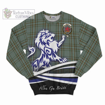 Kelly Tartan Sweatshirt with Alba Gu Brath Regal Lion Emblem - Tartanvibesclothing Shop