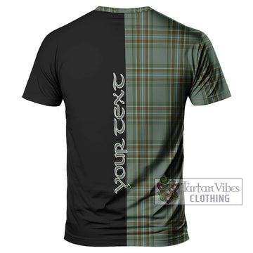 Kelly Tartan T-Shirt with Family Crest and Half Of Me Style - Tartanvibesclothing Shop