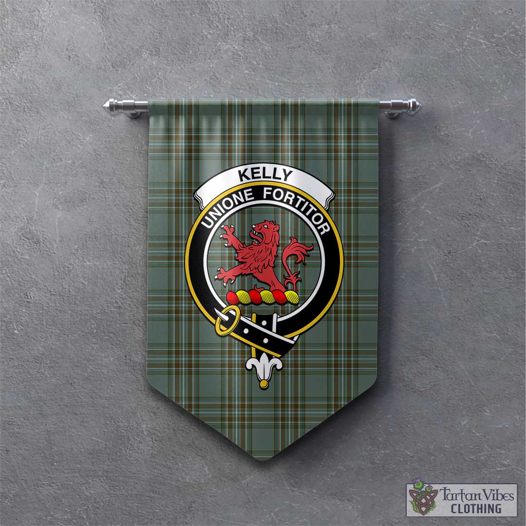 Tartan Vibes Clothing Kelly Dress Tartan Gonfalon, Tartan Banner with Family Crest