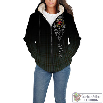 Tartan Vibes Clothing Kelly Dress Tartan Sherpa Hoodie Featuring Alba Gu Brath Family Crest Celtic Inspired