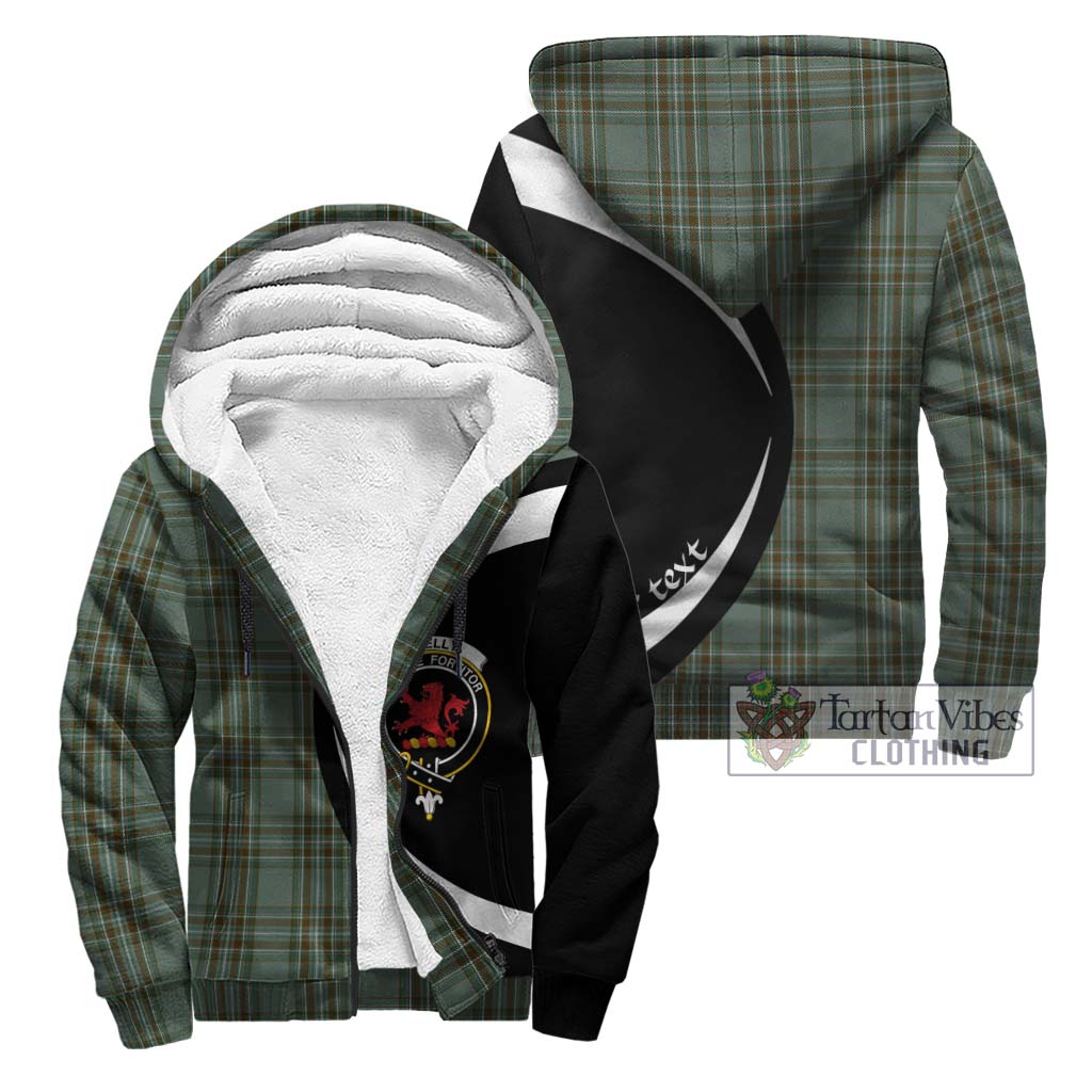 Kelly Tartan Sherpa Hoodie with Family Crest Circle Style Unisex - Tartan Vibes Clothing
