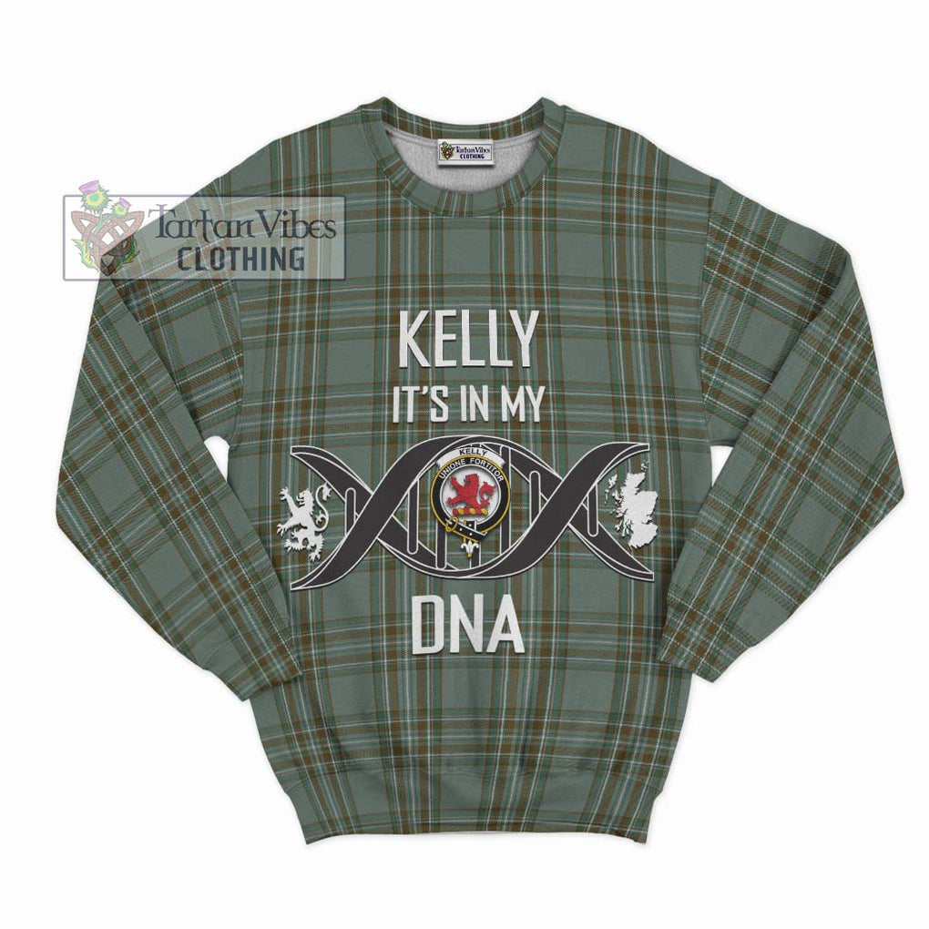 Kelly Tartan Sweatshirt with Family Crest DNA In Me Style - Tartanvibesclothing Shop