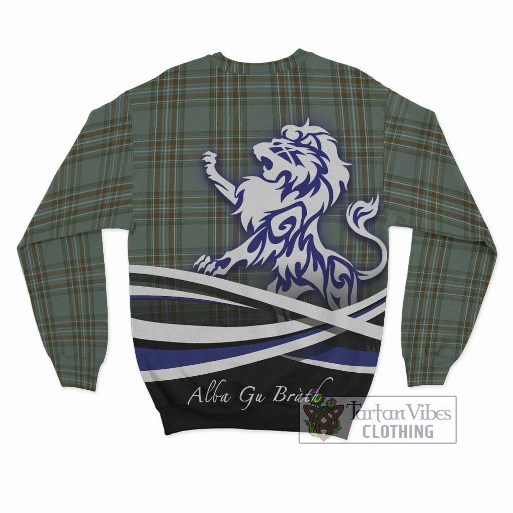 Kelly Tartan Sweatshirt with Alba Gu Brath Regal Lion Emblem - Tartanvibesclothing Shop