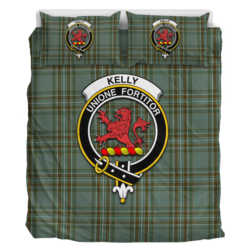 Kelly Tartan Bedding Set with Family Crest - Tartan Vibes Clothing