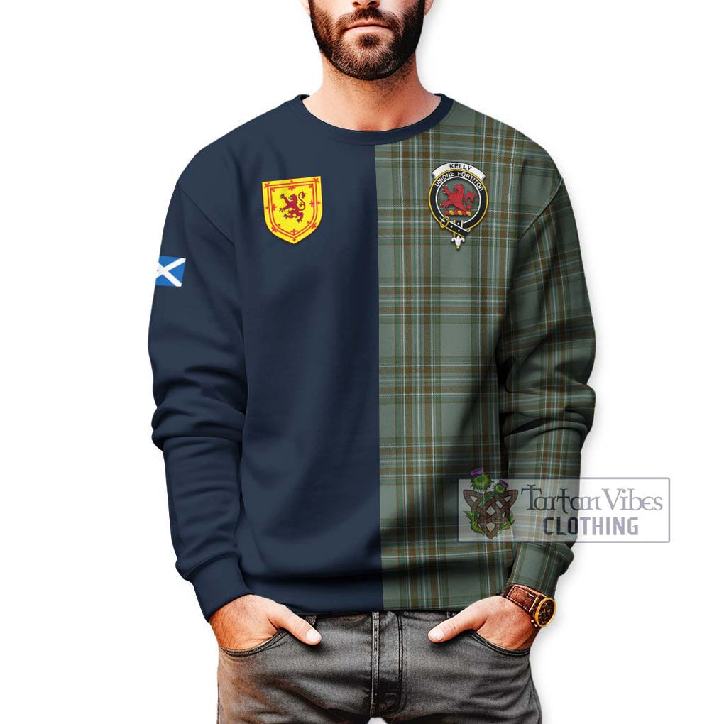 Tartan Vibes Clothing Kelly Dress Tartan Sweatshirt with Scottish Lion Royal Arm Half Style