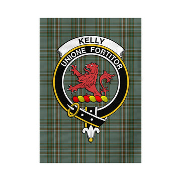 Kelly Tartan Garden Flag with Family Crest