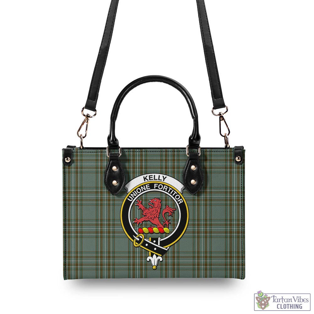 Tartan Vibes Clothing Kelly Dress Tartan Luxury Leather Handbags with Family Crest