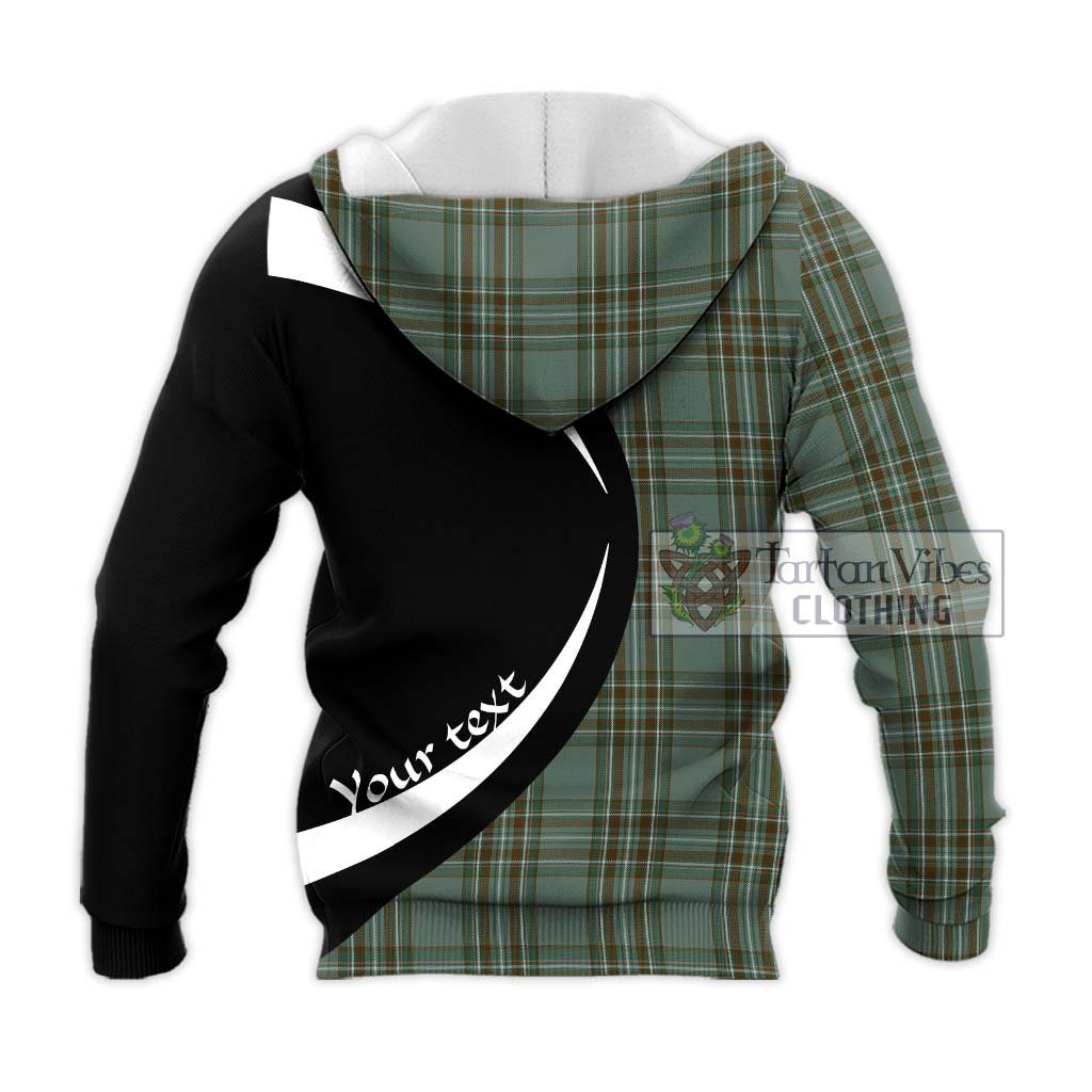 Kelly Tartan Knitted Hoodie with Family Crest Circle Style - Tartan Vibes Clothing