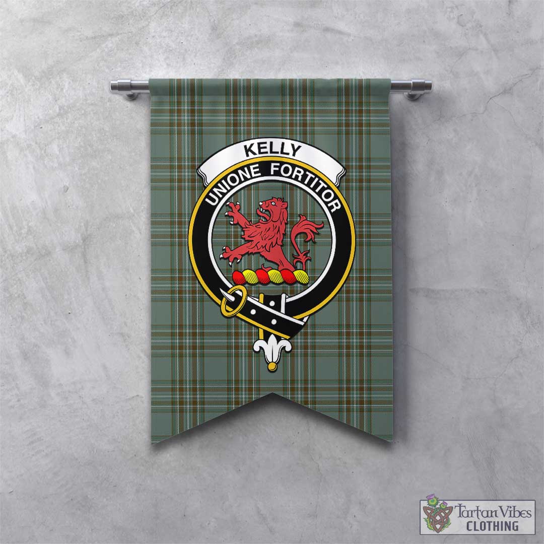 Tartan Vibes Clothing Kelly Dress Tartan Gonfalon, Tartan Banner with Family Crest