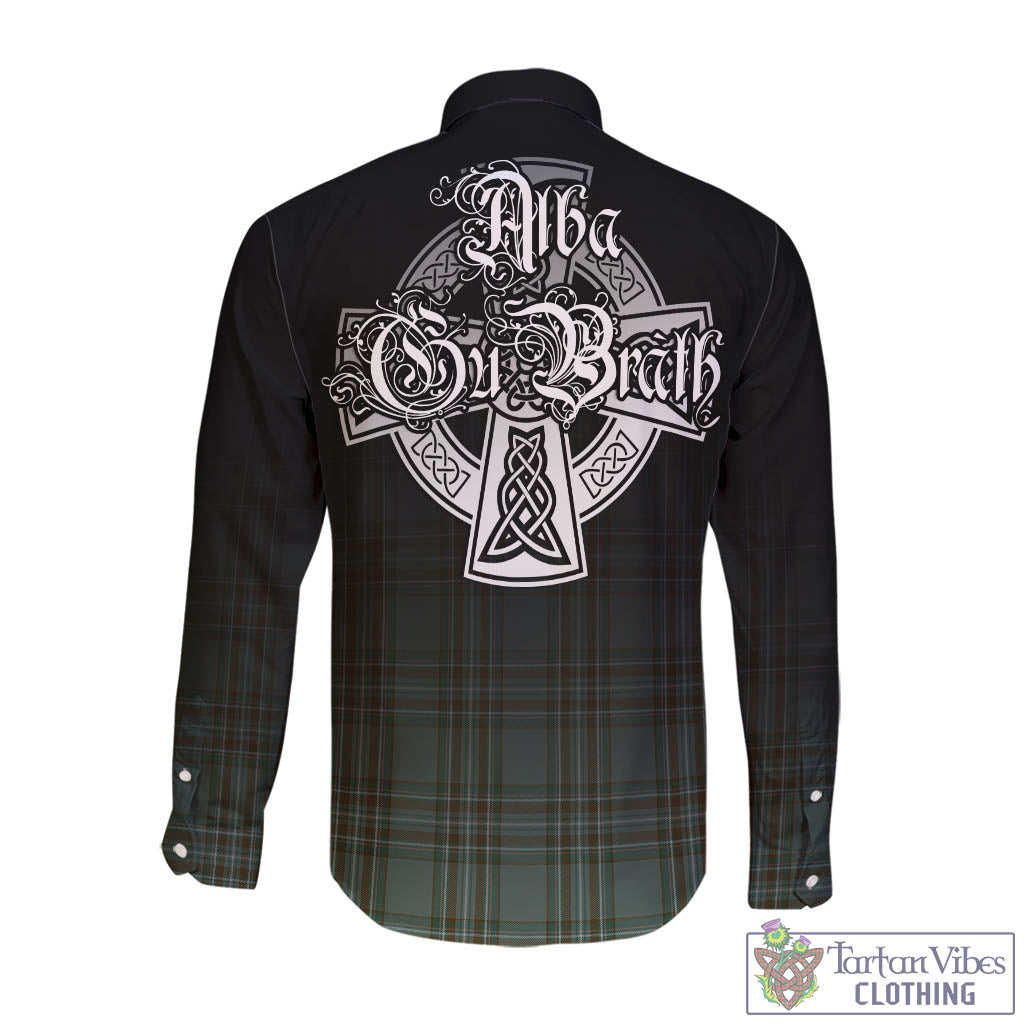 Tartan Vibes Clothing Kelly Dress Tartan Long Sleeve Button Up Featuring Alba Gu Brath Family Crest Celtic Inspired