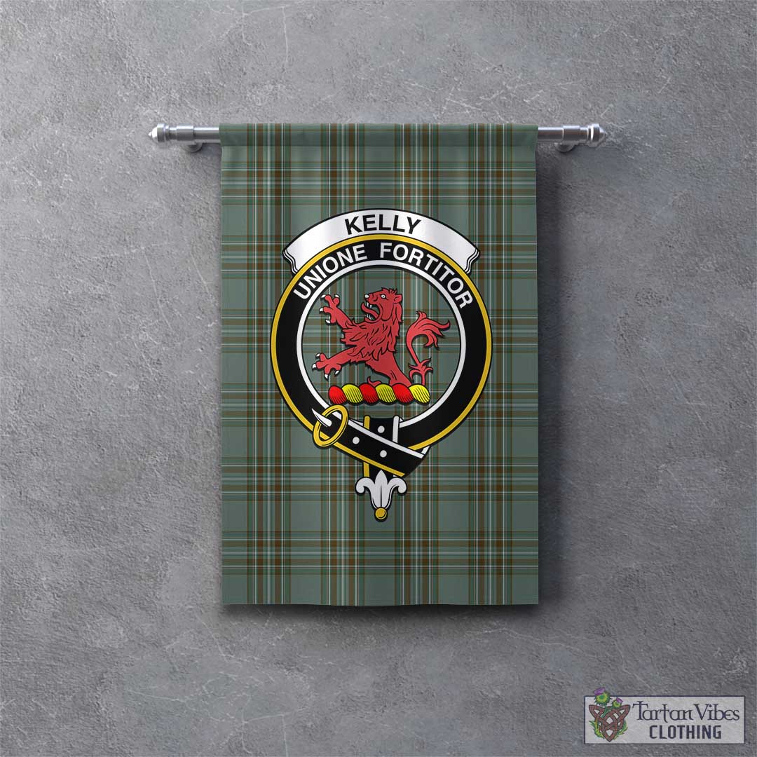 Tartan Vibes Clothing Kelly Dress Tartan Gonfalon, Tartan Banner with Family Crest