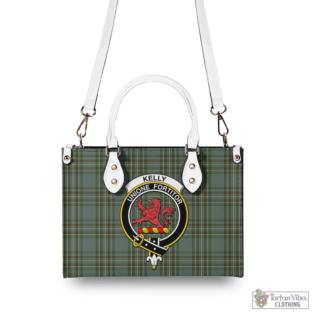 Tartan Vibes Clothing Kelly Dress Tartan Luxury Leather Handbags with Family Crest
