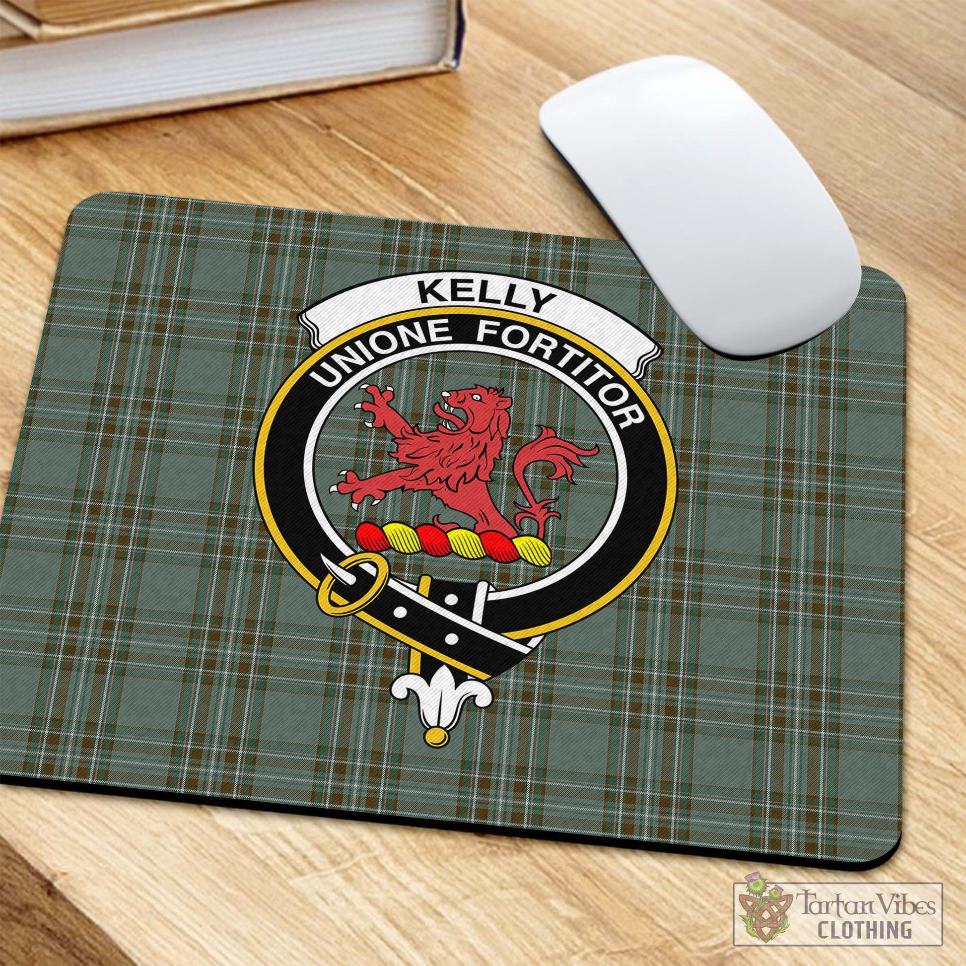 Tartan Vibes Clothing Kelly Dress Tartan Mouse Pad with Family Crest