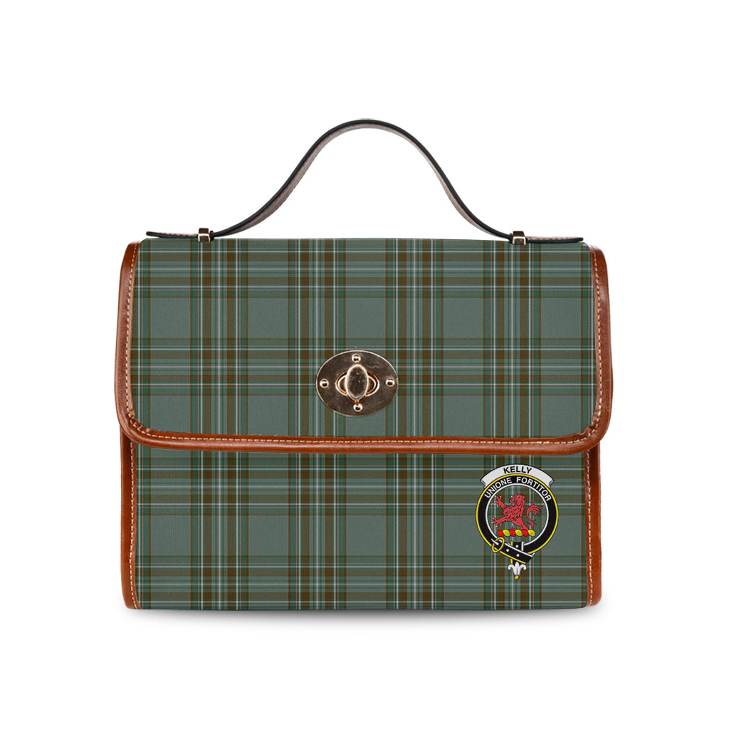 kelly-dress-tartan-leather-strap-waterproof-canvas-bag-with-family-crest