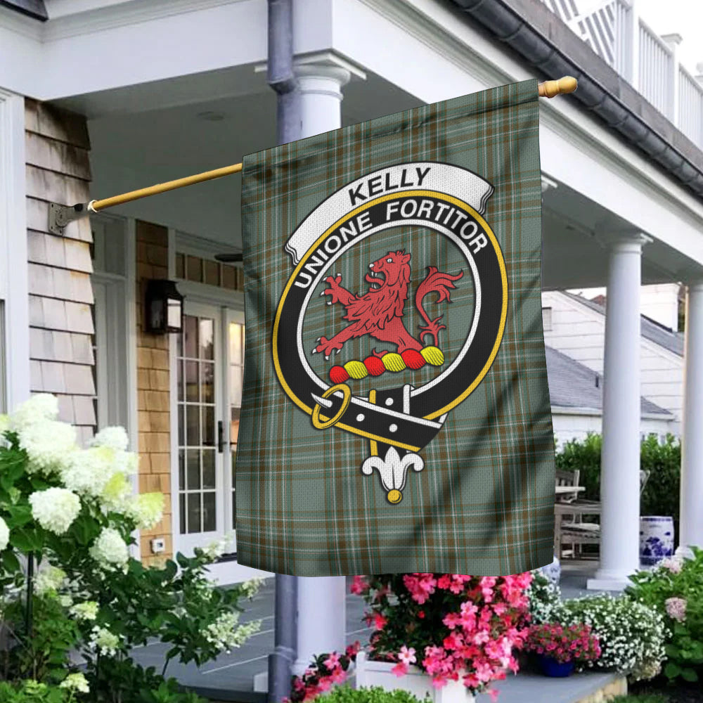 Kelly Tartan Flag with Family Crest - Tartan Vibes Clothing