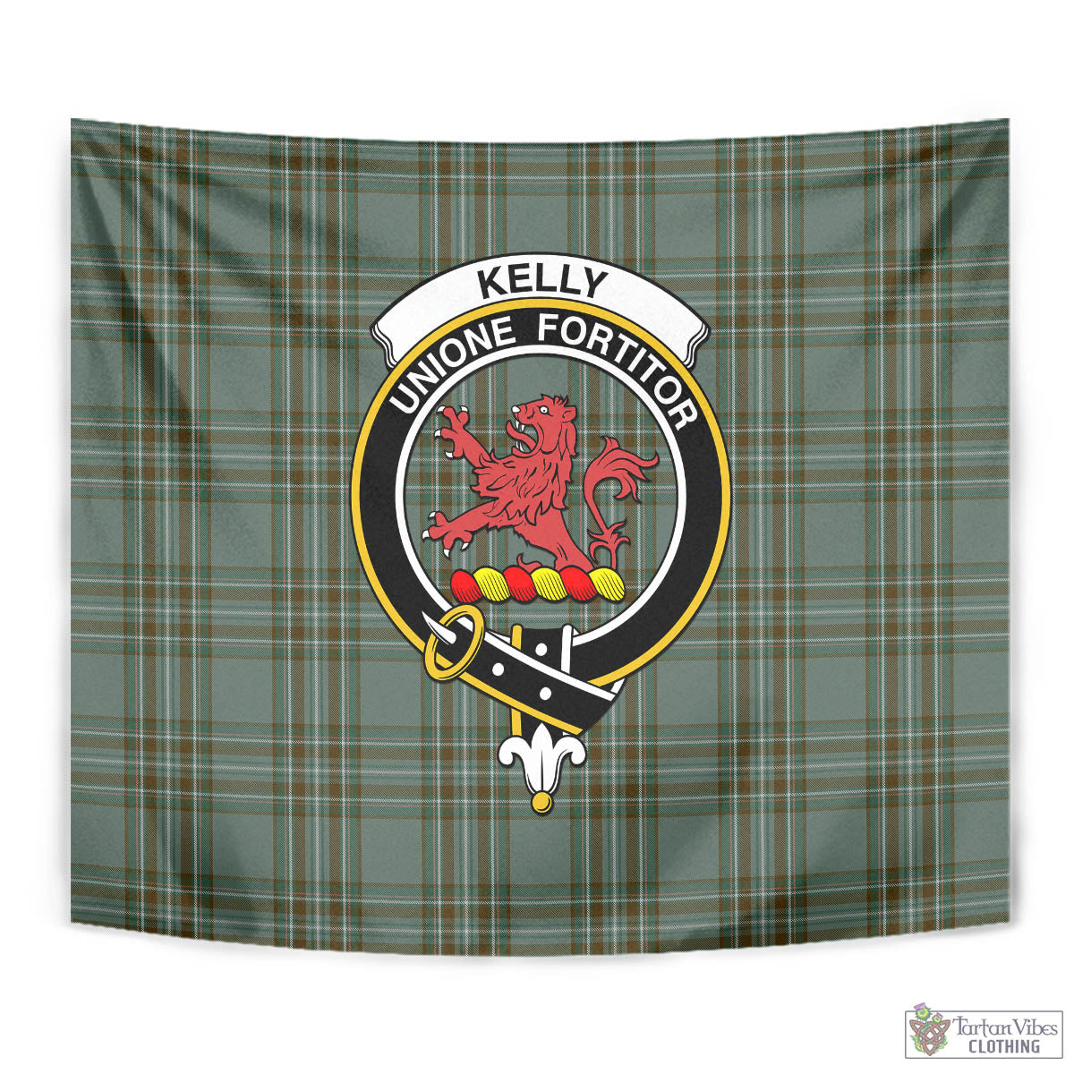 Tartan Vibes Clothing Kelly Dress Tartan Tapestry Wall Hanging and Home Decor for Room with Family Crest