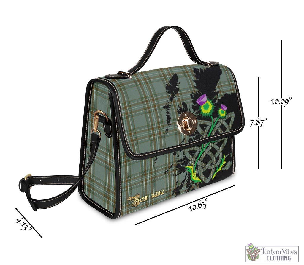 Tartan Vibes Clothing Kelly Dress Tartan Waterproof Canvas Bag with Scotland Map and Thistle Celtic Accents