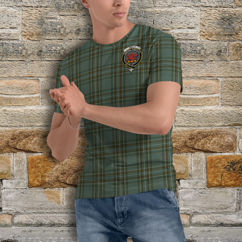 Kelly Tartan T-Shirt with Family Crest - Tartan Vibes Clothing