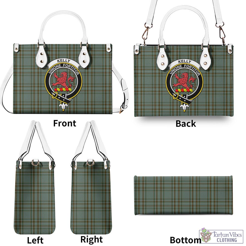 Tartan Vibes Clothing Kelly Dress Tartan Luxury Leather Handbags with Family Crest