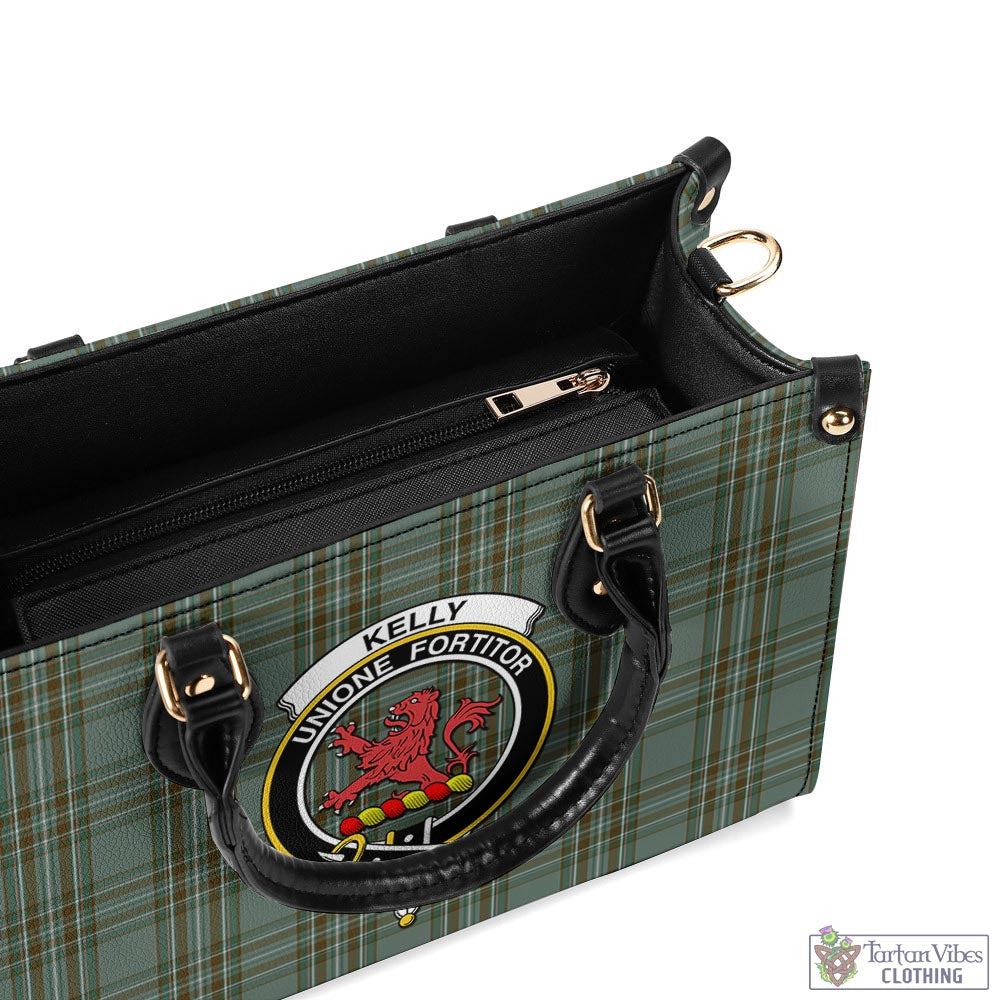 Tartan Vibes Clothing Kelly Dress Tartan Luxury Leather Handbags with Family Crest
