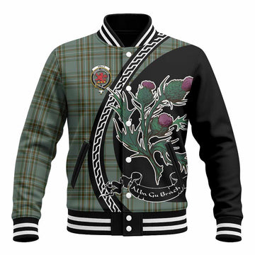 Kelly Family Crest Tartan Baseball Jacket Alba Thistle Inspired - Tartan Vibes Clothing