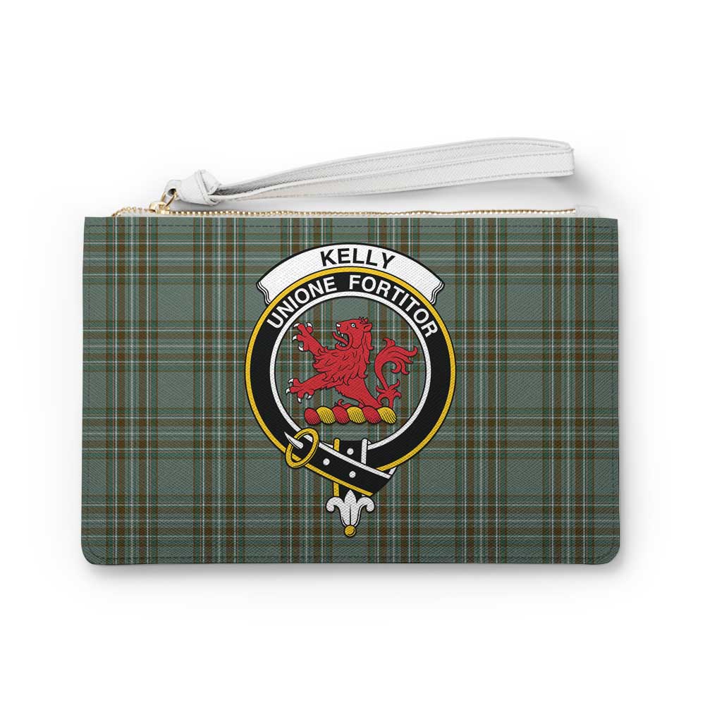 Tartan Vibes Clothing Kelly Family Crest Tartan Clutch Bag