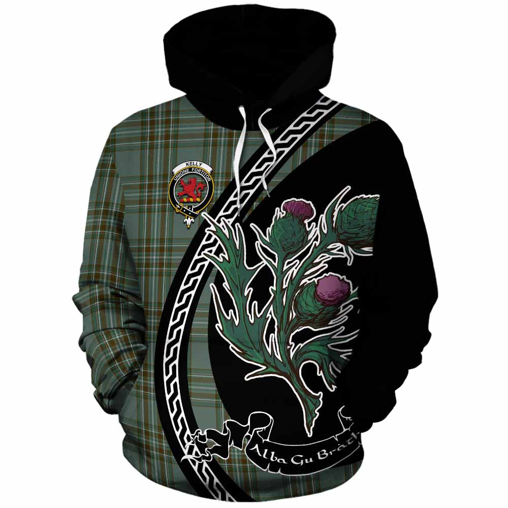 Kelly Family Crest Tartan Cotton Hoodie Alba Thistle Inspired - Tartan Vibes Clothing