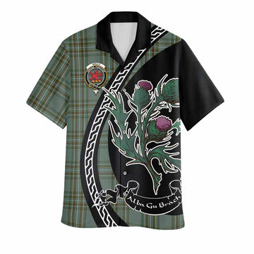 Kelly Family Crest Tartan Hawaiian Shirt Alba Thistle Inspired - Tartan Vibes Clothing