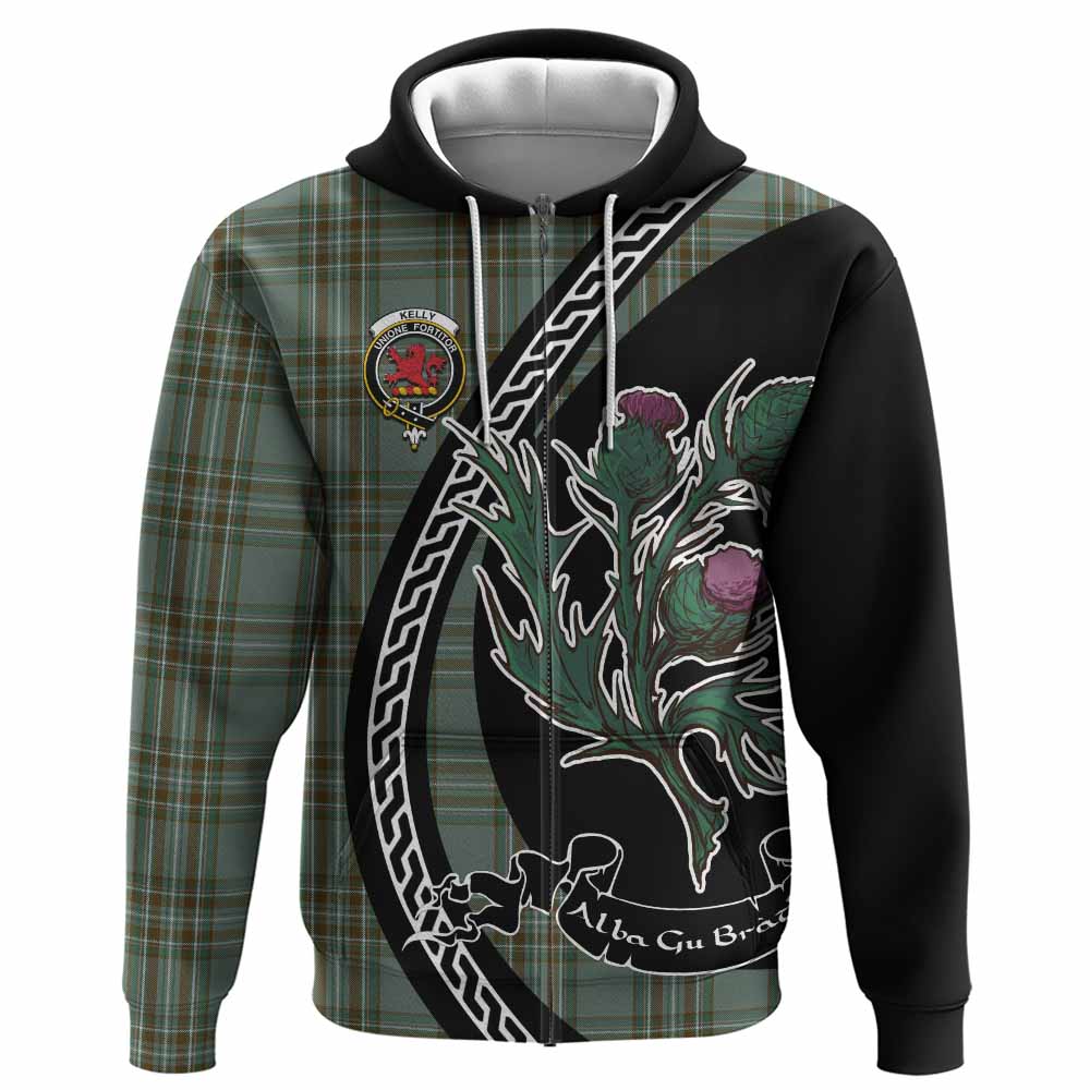 Kelly Family Crest Tartan Hoodie Alba Thistle Inspired - Tartan Vibes Clothing