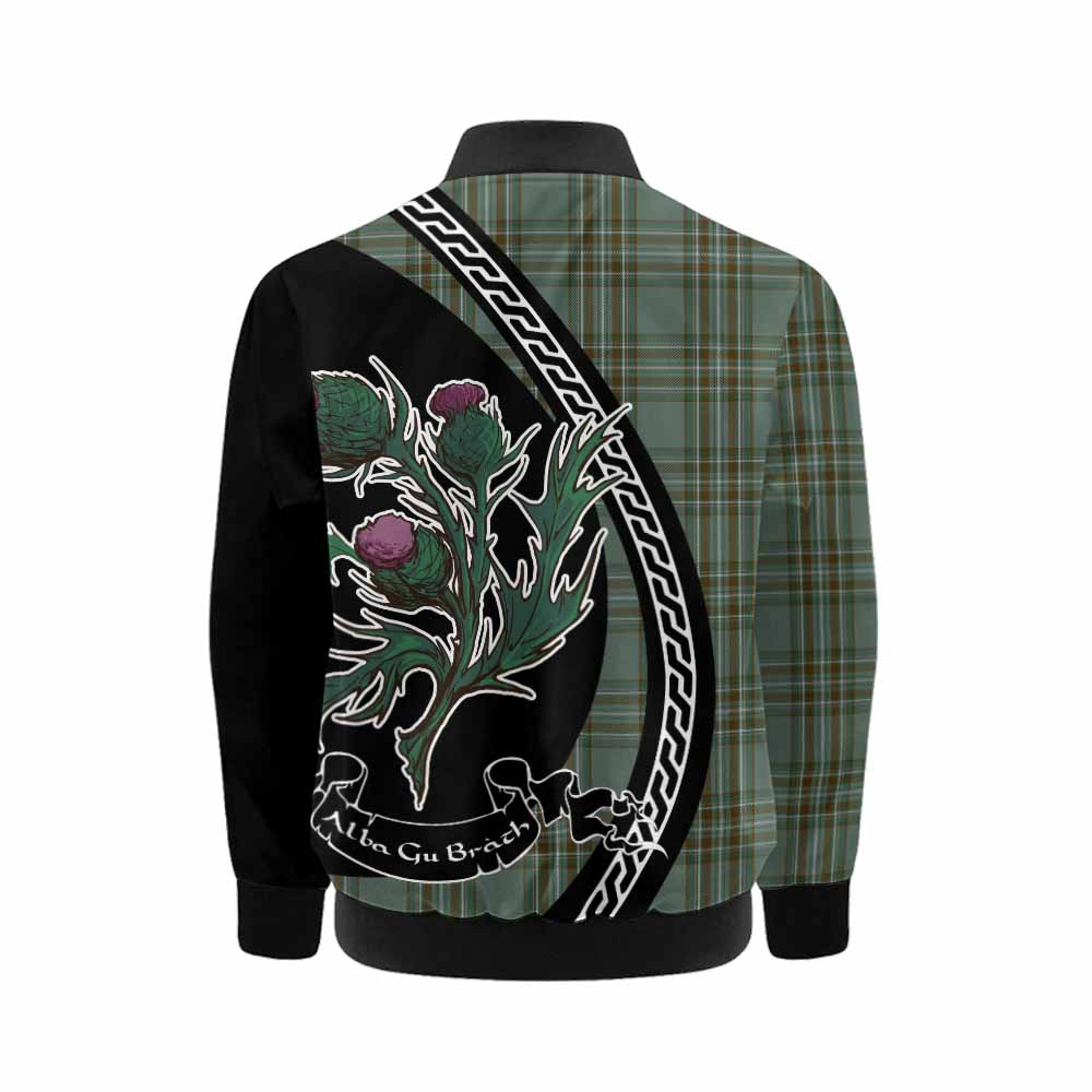 Kelly Family Crest Tartan Kid Bomber Jacket Alba Thistle Inspired - Tartan Vibes Clothing