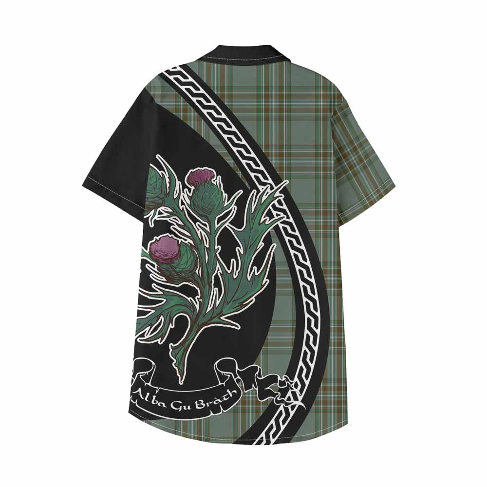 Kelly Family Crest Tartan Kid Hawaiian Shirt Alba Thistle Inspired - Tartan Vibes Clothing