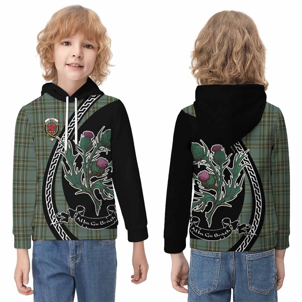 Kelly Family Crest Tartan Kid Hoodie Alba Thistle Inspired - Tartan Vibes Clothing