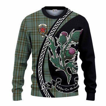 Kelly Family Crest Tartan Knitted Sweater Alba Thistle Inspired - Tartan Vibes Clothing