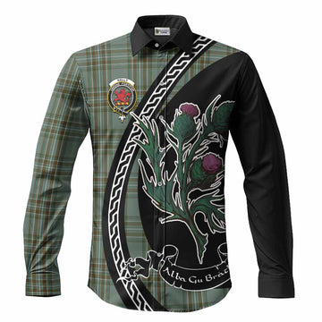 Kelly Family Crest Tartan Long Sleeve Button Shirts Alba Thistle Inspired - Tartan Vibes Clothing