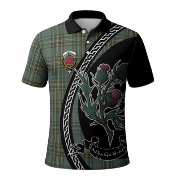 Kelly Family Crest Tartan Polo Shirt Alba Thistle Inspired - Tartan Vibes Clothing