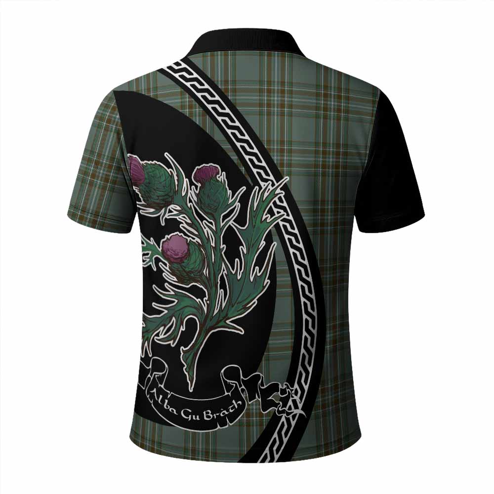 Kelly Family Crest Tartan Polo Shirt Alba Thistle Inspired - Tartan Vibes Clothing