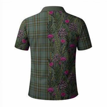 Kelly Family Crest Tartan Polo Shirt Scottish Thistle Flower Pattern Half Style - Tartan Vibes Clothing