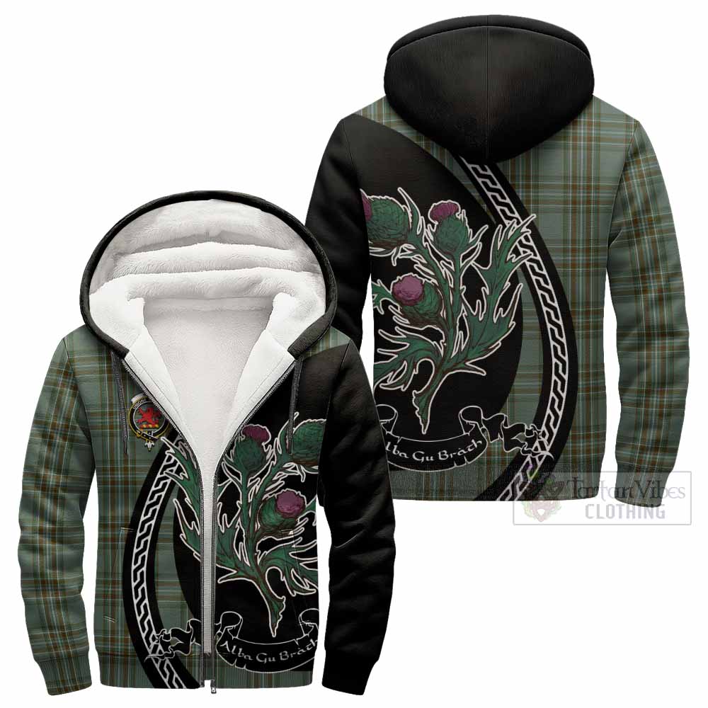 Kelly Family Crest Tartan Sherpa Hoodie Alba Thistle Inspired - Tartan Vibes Clothing