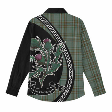 Kelly Family Crest Tartan Women Casual Shirt Alba Thistle Inspired - Tartan Vibes Clothing