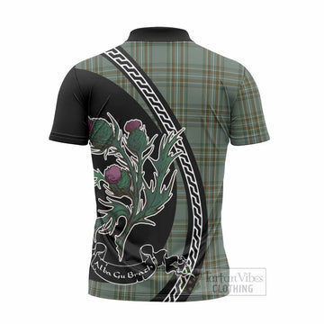 Kelly Family Crest Tartan Zipper Polo Shirt Alba Thistle Inspired - Tartan Vibes Clothing
