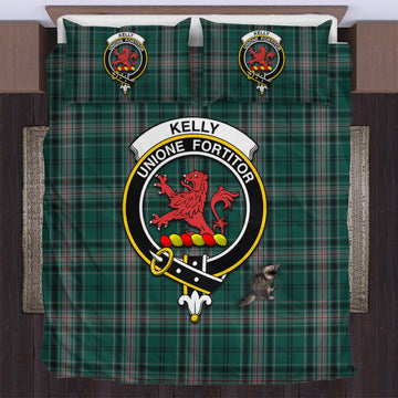 Kelly of Sleat Hunting Tartan Bedding Set with Family Crest