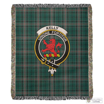 Kelly of Sleat Hunting Tartan Woven Blanket with Family Crest