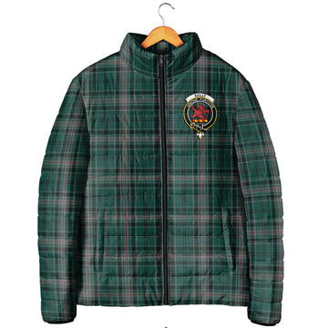 Kelly of Sleat Hunting Tartan Padded Jacket with Family Crest