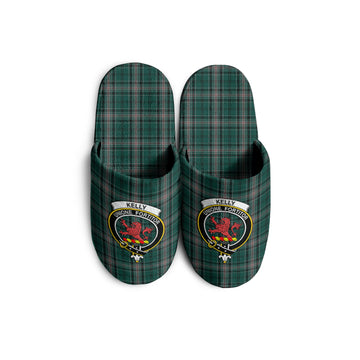 Kelly of Sleat Hunting Tartan Home Slippers with Family Crest