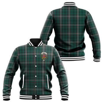 Kelly of Sleat Hunting Tartan Baseball Jacket with Family Crest