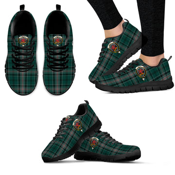 Kelly of Sleat Hunting Tartan Sneakers with Family Crest