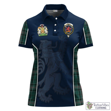 Kelly of Sleat Hunting Tartan Women's Polo Shirt with Family Crest and Lion Rampant Vibes Sport Style