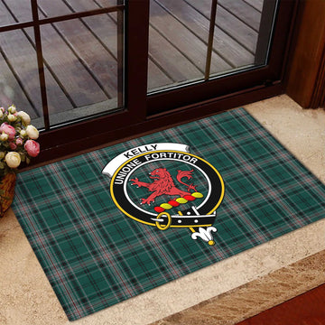 Kelly of Sleat Hunting Tartan Door Mat with Family Crest