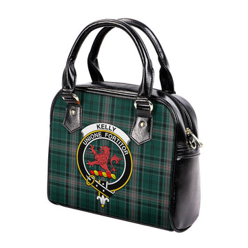 Kelly of Sleat Hunting Tartan Shoulder Handbags with Family Crest