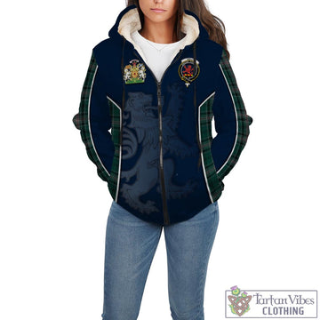 Kelly of Sleat Hunting Tartan Sherpa Hoodie with Family Crest and Lion Rampant Vibes Sport Style